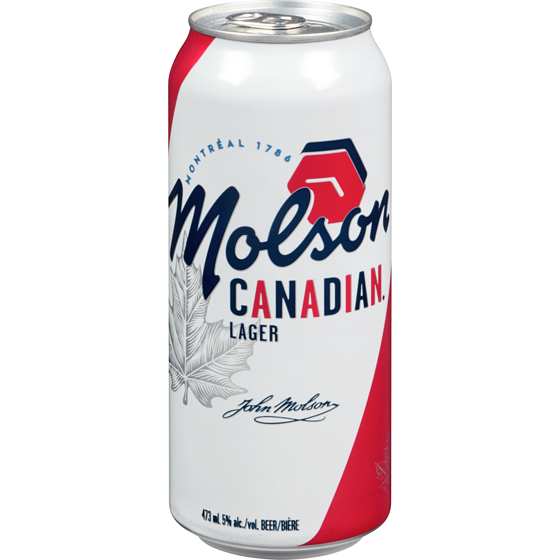 Molson Canadian, Cans (ID required at pick-up) 473 ml, $0.81/100ml