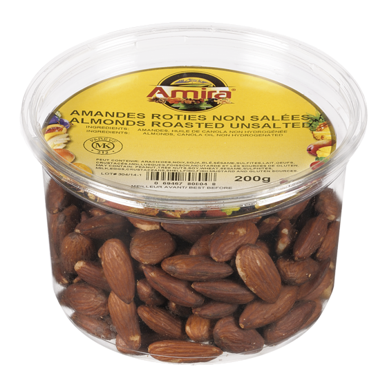 Amira Almonds, Roasted Unsalted 200 g, $3.25/100g