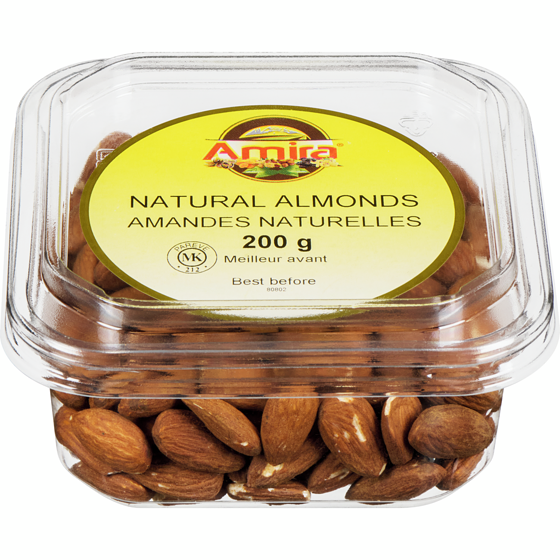 Amira Natural Almonds 200 g, $2.50/100g