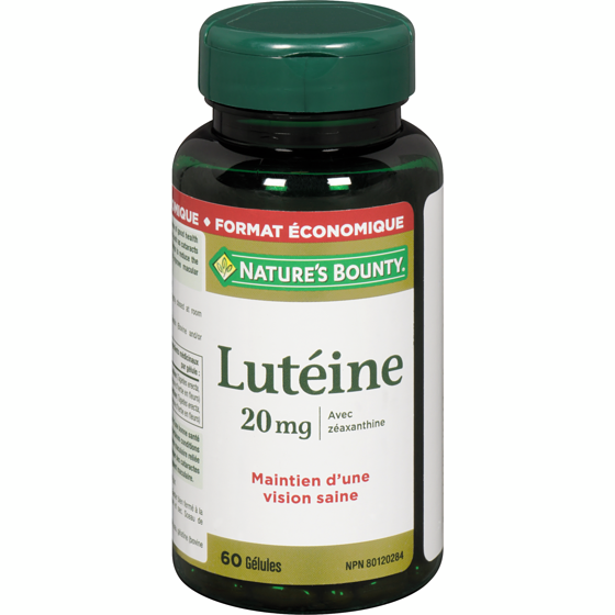 Nature’s Bounty Lutéine, aide à favoriser la santé des yeux 60 ea, 0,38 $/1ch