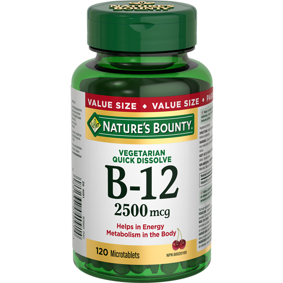 Nature’s Bounty Vitamine B-12, 2 500 mcg, 120 comprimés 120 ea, 0,26 $/1ch