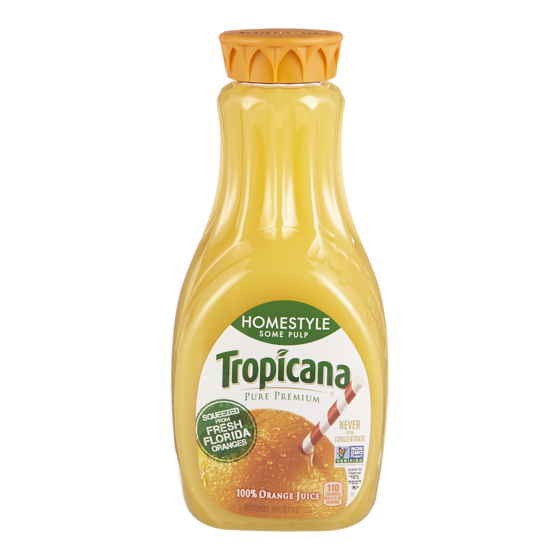 Tropicana Orange Juice, With Pulp 1.75 l, $0.34/100ml