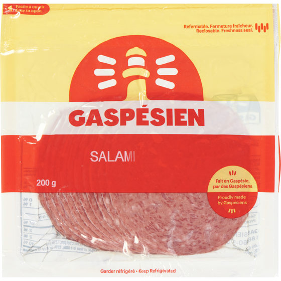 Gaspésien Salami 200 g, 3,25 $/100g