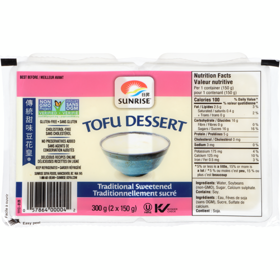 Sunrise Tofu Dessert, Original 2x150.0 g, $0.76/100g