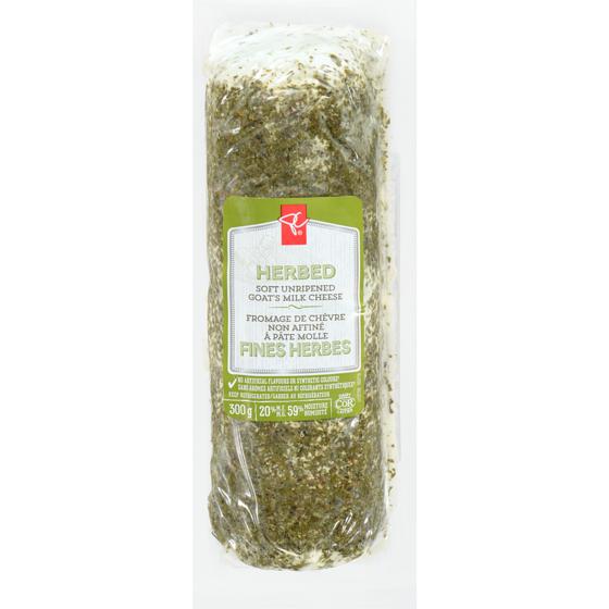 President's Choice Herbed Soft Unripened Goat’s Milk Cheese  300 g, $4.00/100g
