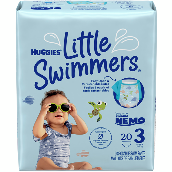 Huggies Couches de baignade jetables Little Swimmers, taille 3 (7 à 12 kg [16 à 26 livres]), 20 unités 20 ea, 0,80 $/1ch
