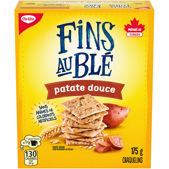 Christie Craquelins FINS AU BLÉ Patate douce, craquelins de blé fins et croustillants avec un excellent goût et un gros croquant 175 g, 2,86 $/100g