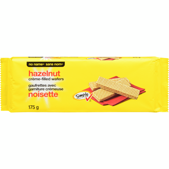 Sans Nom Gaufrettes avec garniture crémeuse à la noisette 175 g, 1,14 $/100g