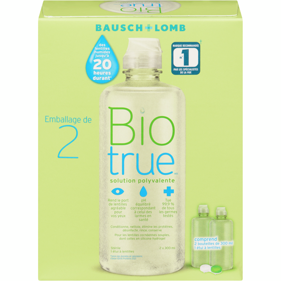 Biotrue Solution polyvalente Biotrue 2x300.0 ml, 3,17 $/100ml