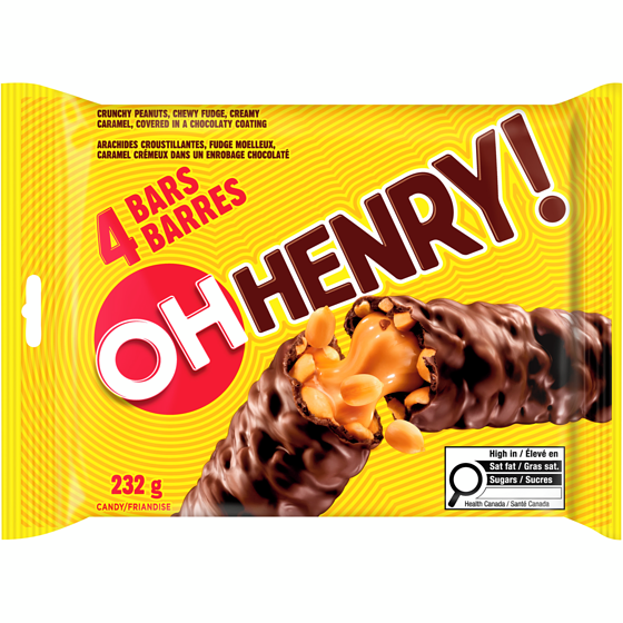 Oh Henry! Candy Bar, Pack of 4 232 g, $3.01/100g