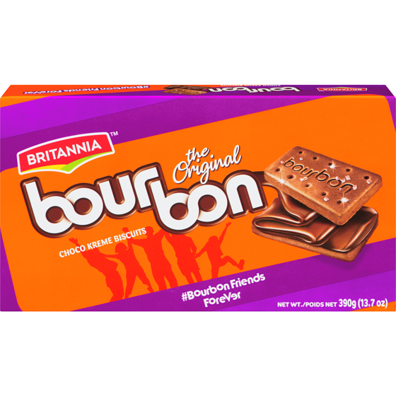 Britannia Bourbon Cream Biscuit 390 g, $1.15/100g