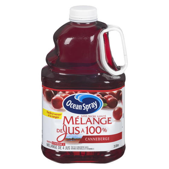 Ocean Spray Mélange de jus à 100 % canneberges 3 l, 0,25 $/100ml