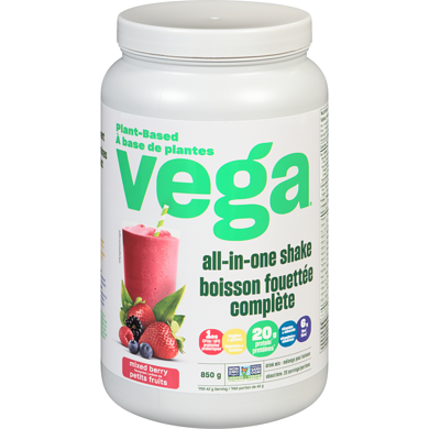 Vega All-in-One Protein Powder, Mixed Berry 850 g, $5.53/100g