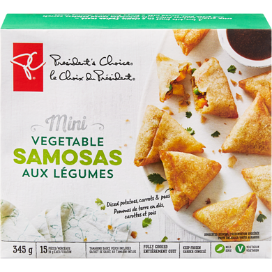 le Choix du Président Mini samosas aux légumes 345 g, 2,90 $/100g