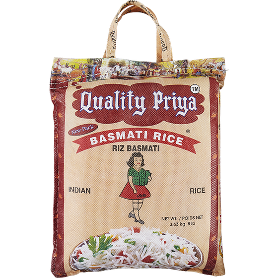 Quality Priya Basmati Rice 3.63 kg, $0.36/100g