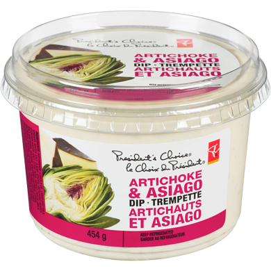 le Choix du Président Artichauts Et Asiago trempette 454 g, 1,32 $/100g