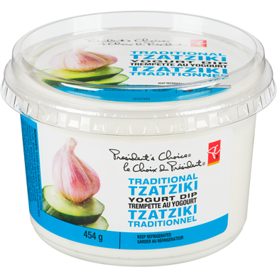 le Choix du Président Trempette au yogourt tzatziki traditionnel 454 g, 1,32 $/100g