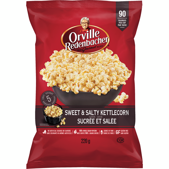 Orville Popcorn, Sweet & Salty Kettlecorn, Ready to Eat 220 g, $2.27/100g