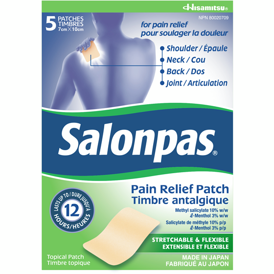 SalonPas 12 Hour Pain Relief Patches 5 ea, $2.60/1ea
