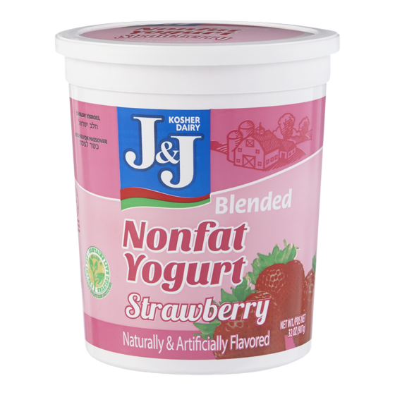J and J Kosher Non Fat Yogurt, Non Fat Strawberry 907 g, $0.94/100g