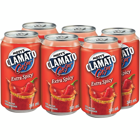Mott's Extra Spicy Caesar Cans 6-Pack (ID required at pick-up) 6x341.0 ml, $0.82/100ml