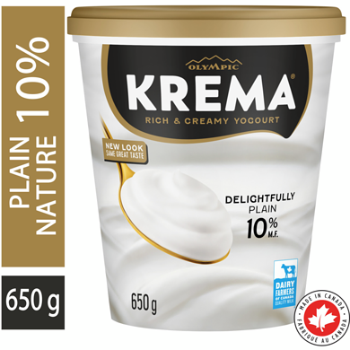 Olympic Krema Plain Yogurt 10% 650 g, $1.15/100g