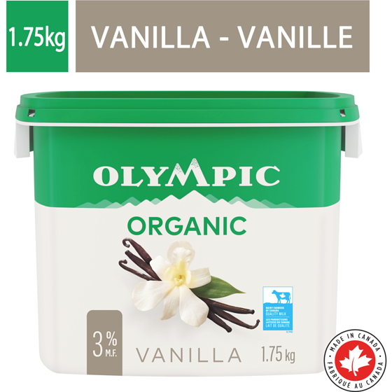 Olympic Yogourt biologique à la vanille 3 % 1.75 kg, 0,80 $/100g