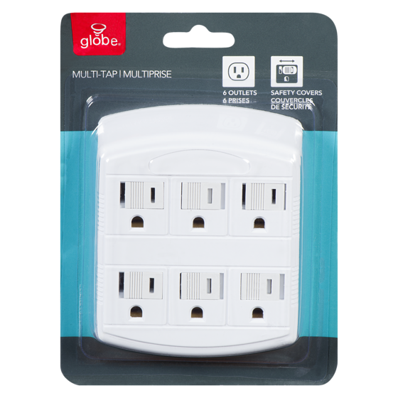 Globe Electric 6-Outlet Grounded Tap 1 ea, $5.00/1ea