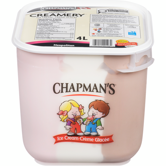 Chapmans Markdale Creamery Neapolitan Ice Cream 4 l, $0.25/100ml