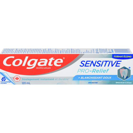 Colgate Dentifrice Sensitive Pro-Relief + Blanchissant Doux 120 ml, 6,66 $/100ml