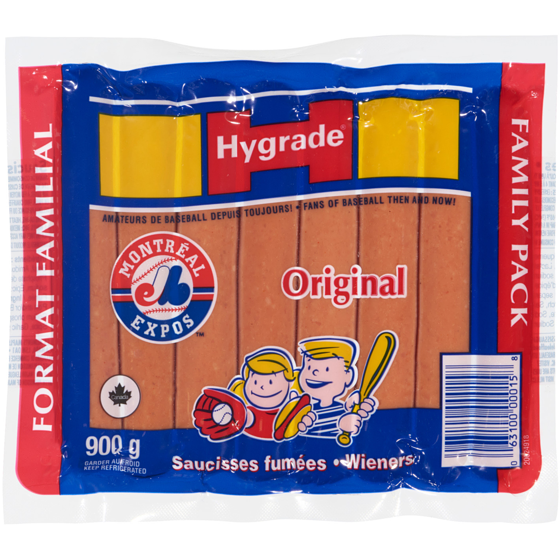 Hygrade Saucisses fumées originales, format familial 900 g, 1,61 $/100g