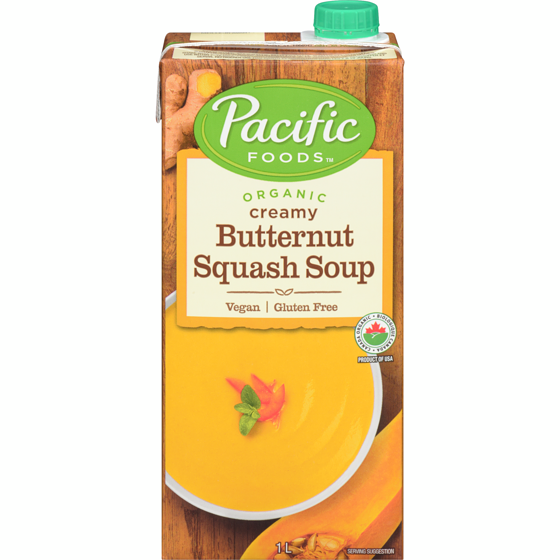Pacific Foods Organic Creamy Butternut Squash Soup 1 l, $0.75/100ml