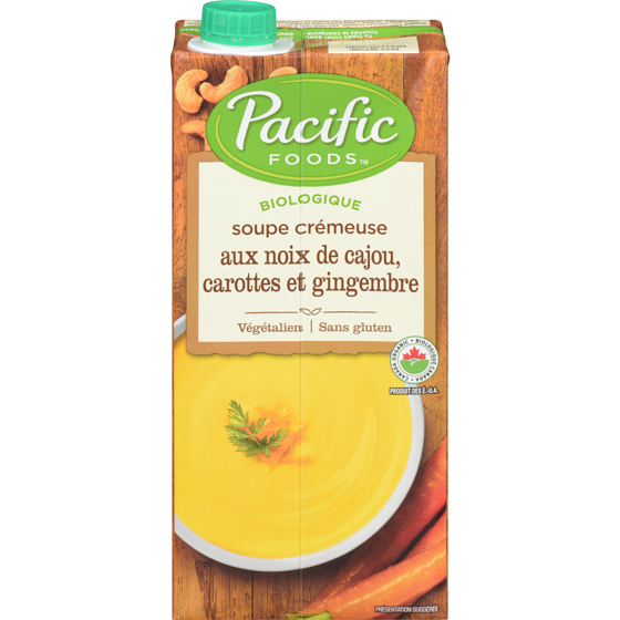 Pacific Soupe aux noix de cajou aux carottes et au gingembre biologique 1 l, 0,75 $/100ml