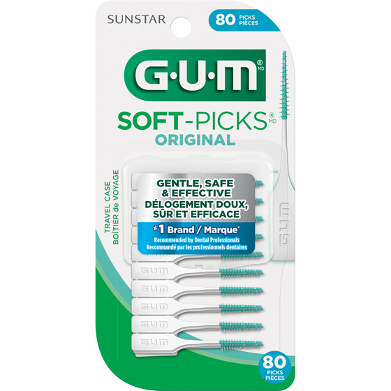 GUM Bâtonnets dentaires Soft-Picks Original 80 ea, 0,11 $/1ch