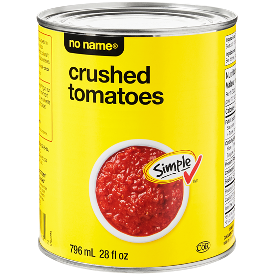 No Name Crushed Tomatoes 796 ml, $0.25/100ml