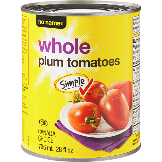 Sans Nom Tomates italiennes entières 796 ml, 0,29 $/100ml