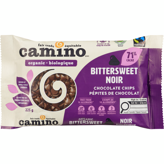 Cocoa Camino Pépites de chocolat mi-sucré Cocoa Camino 225 g, 4,22 $/100g
