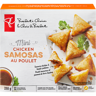 President's Choice Mini Chicken Samosas 288 g, $3.47/100g
