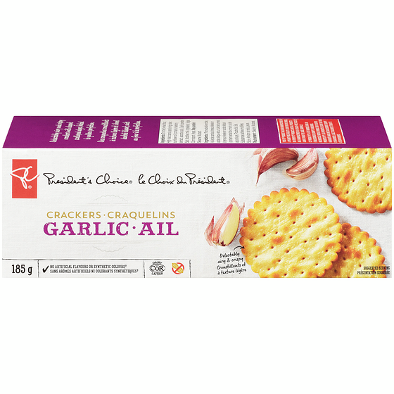 le Choix du Président Craquelins à l'ail 185 g, 1,89 $/100g