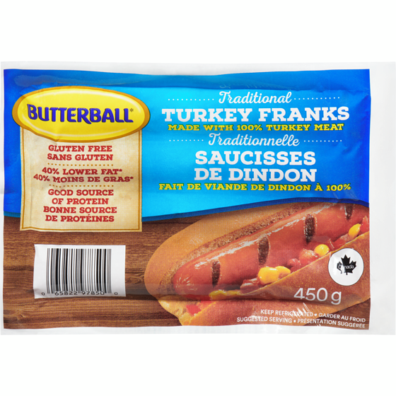 Butterball Saucisses fumées à la dinde 450 g, 1,22 $/100g