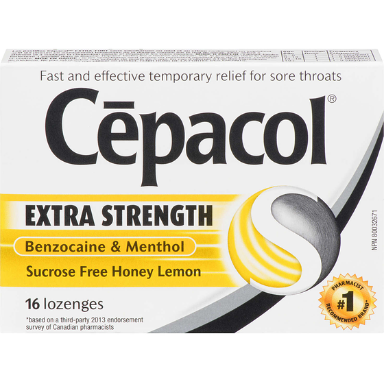 Cepacol Extra Strength Sucrose Free Honey Lemon, Sore Throat Lozenges 16 ea, $0.41/1ea