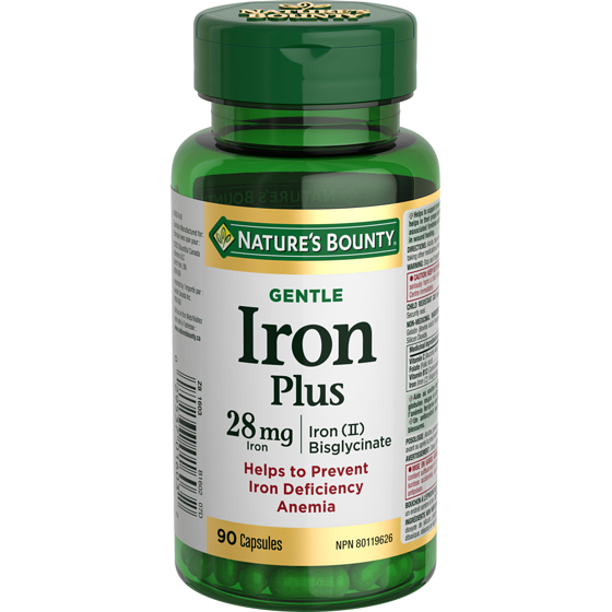 Nature's Bounty Iron Plus 28 mg, Gentle, Helps Prevent Anemia 90 ea, $0.17/1ea