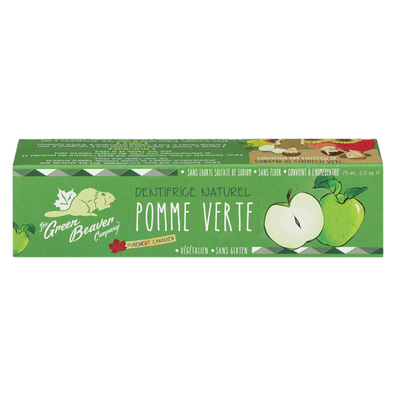 Green Beaver Jr Dentifrice naturel à saveur de pomme verte 75 ml, 9,32 $/100ml