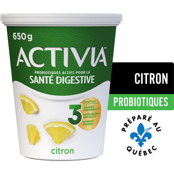 Activia Yogourt probiotique, saveur citron 650 g, 0,66 $/100g