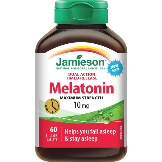 Jamieson Melatonin Maximum Strength Timed Release Dual Action Bi-Layer Caplets, 10 mg 60 ea, $0.27/1ea