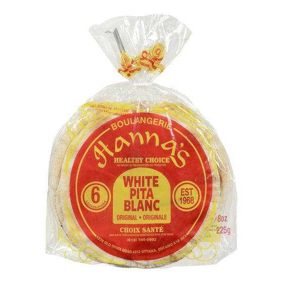 Hannas Pita, Small White 225 g, $1.20/100g