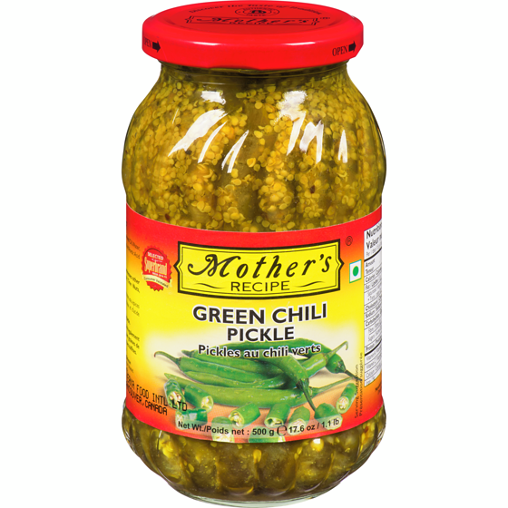 Mother Green Chilli Pickle 0.5 kg, $0.90/100g