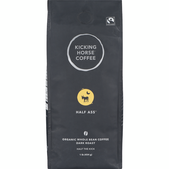 Kicking Horse Organic Fairtrade Dark Roast Whole Bean Coffee, Half Ass 454 g, $5.50/100g