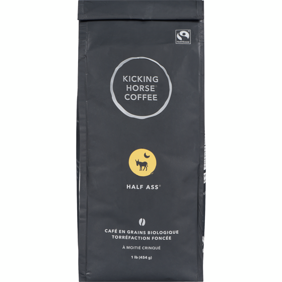 Kicking Horse Café En Grains Biologique Équitable Torréfaction Foncée, Half Ass 454 g, 5,50 $/100g
