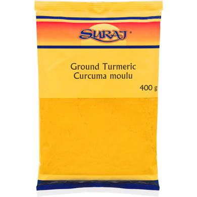 Suraj Curcuma moulu (Pisi Haldi) 400 g, 1,32 $/100g